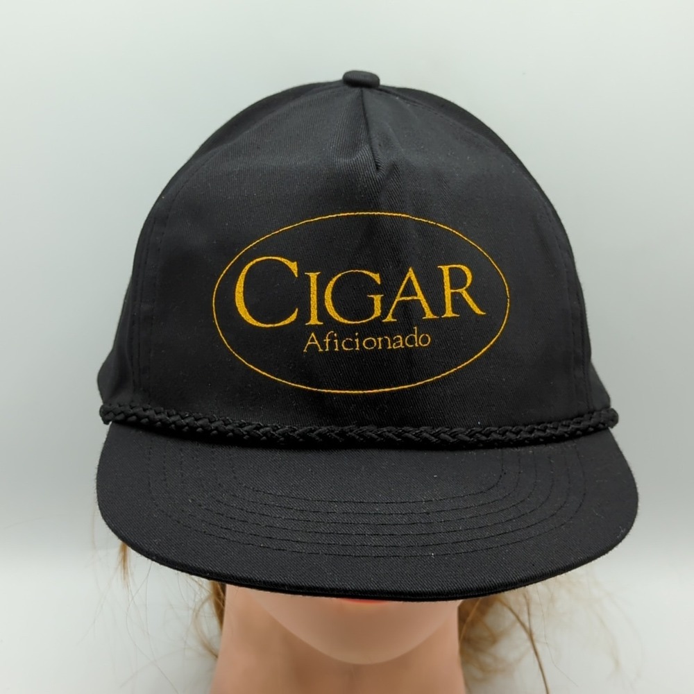 Vintage Cigar Aficionado Snapback Rope Trucker Hat Cap Adjustable Black